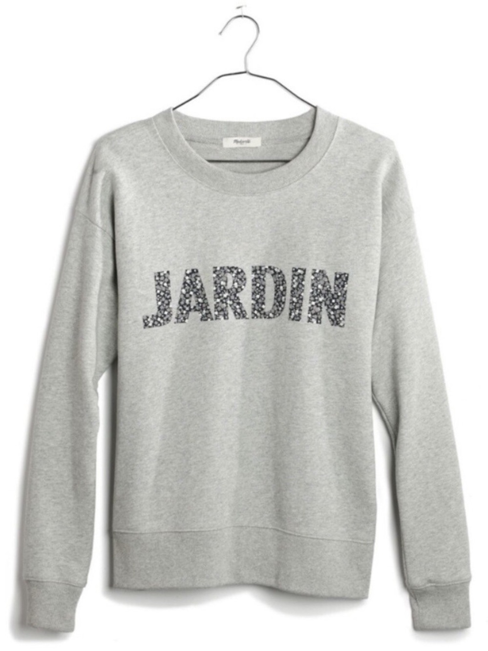 Madewell Gray Jardin Crewneck Sweatshirt size M